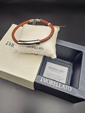 Morellato brown braided leather bracelet